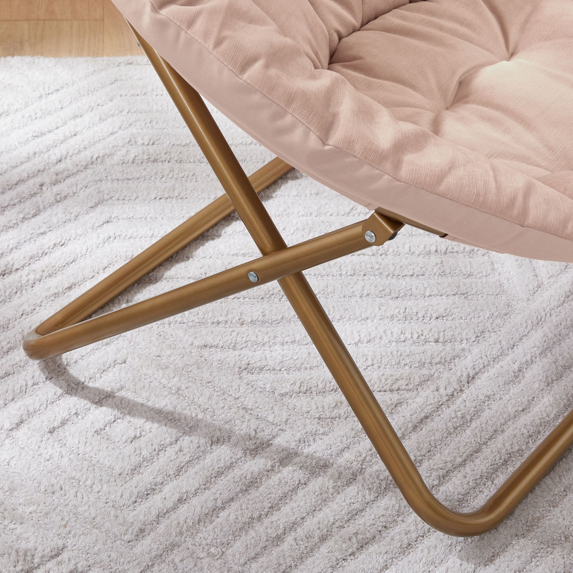 Shop Lustre Velvet Dusty Blush Channel Stitch Hang A Round Chair
