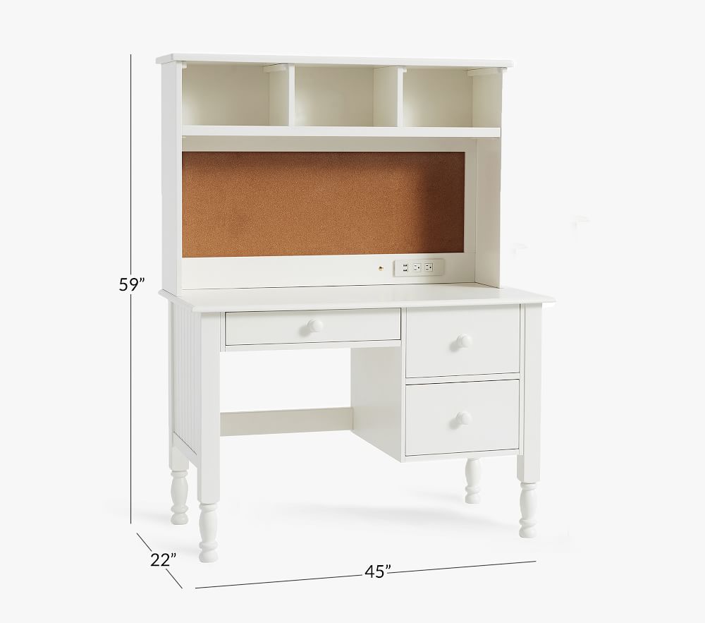 Pottery barn white desk outlet with hutch