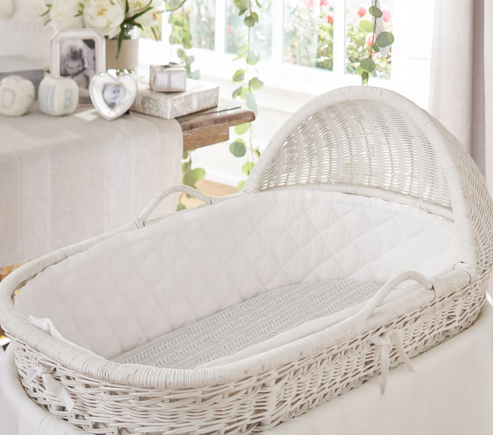 Shop Belgian Flax Linen Bassinet Bedding online Pottery Barn