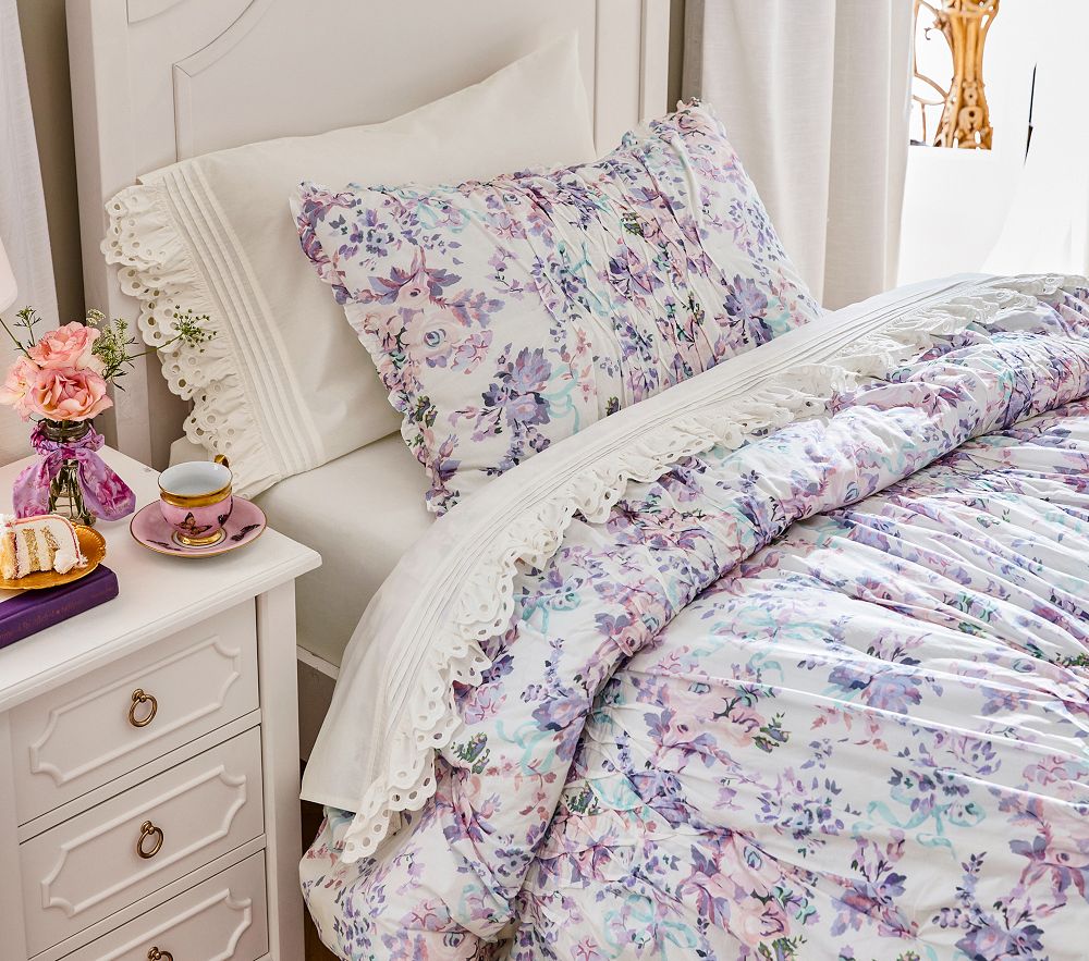 LoveShackFancy Lavender Damask Floral Comforter Shams