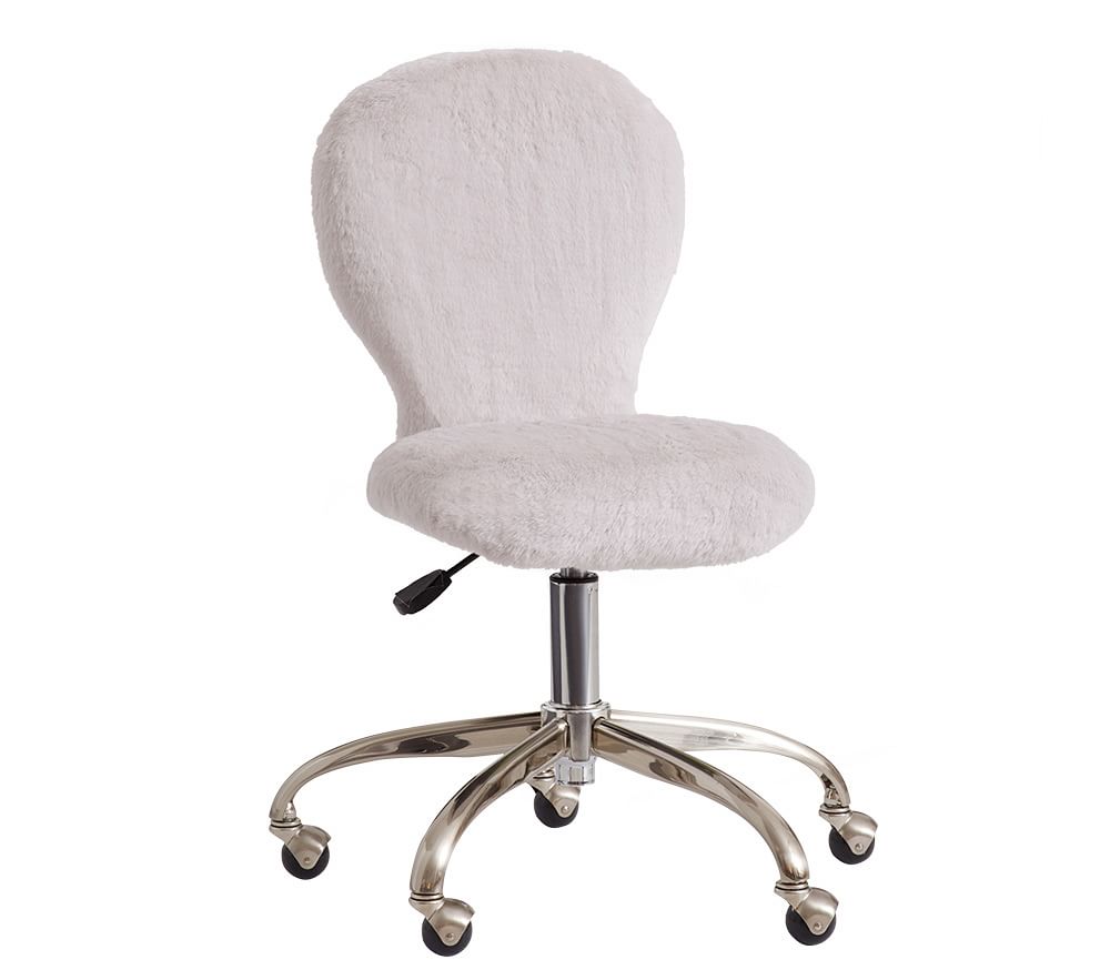 Shop Round Upholstered Desk Chair Brushed Nickel Base online