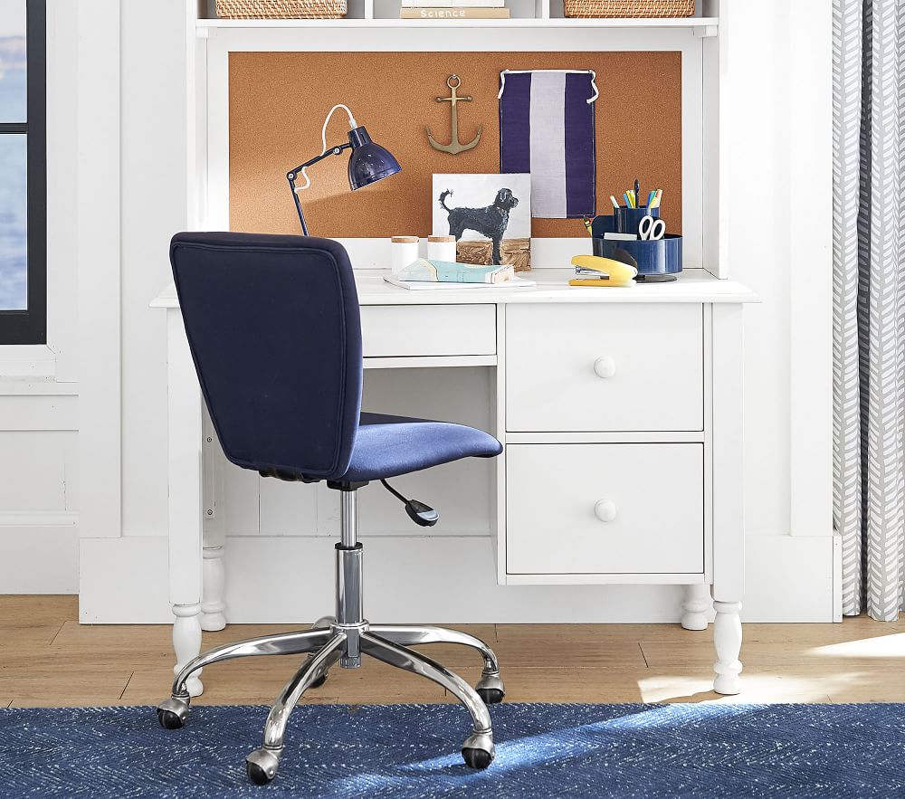 Square Upholstered Desk Chair Brushed Nickel Base