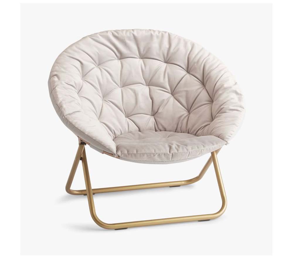Lustre Velvet Light Gray Hang A Round Lounge Chair