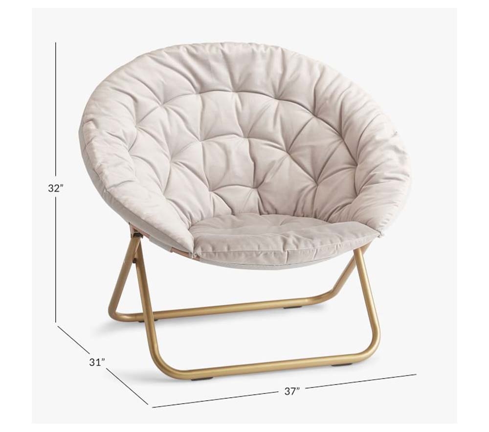 Lustre Velvet Light Gray Hang A Round Lounge Chair