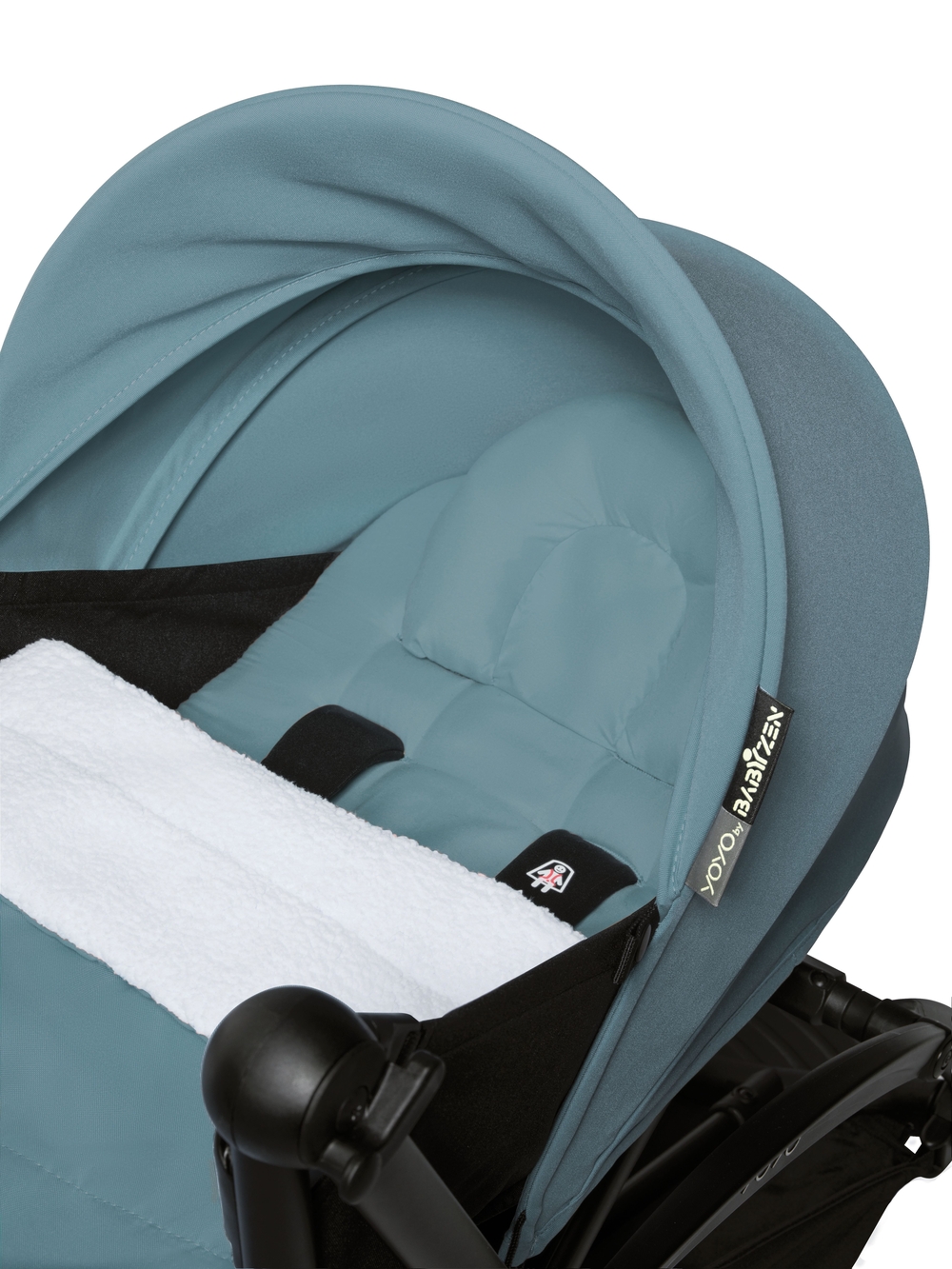 Shop Babyzen Yoyo Stroller Frame White and Aqua Shade 6 month