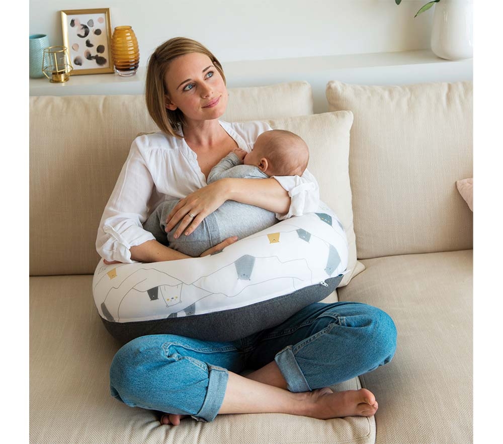 Doomoo Buddy Bear Pregnancy Pillow White Grey