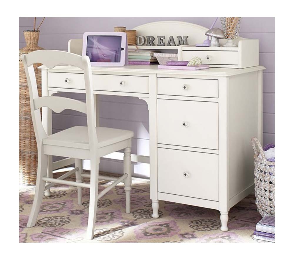 Pottery barn white desk with hutch deals