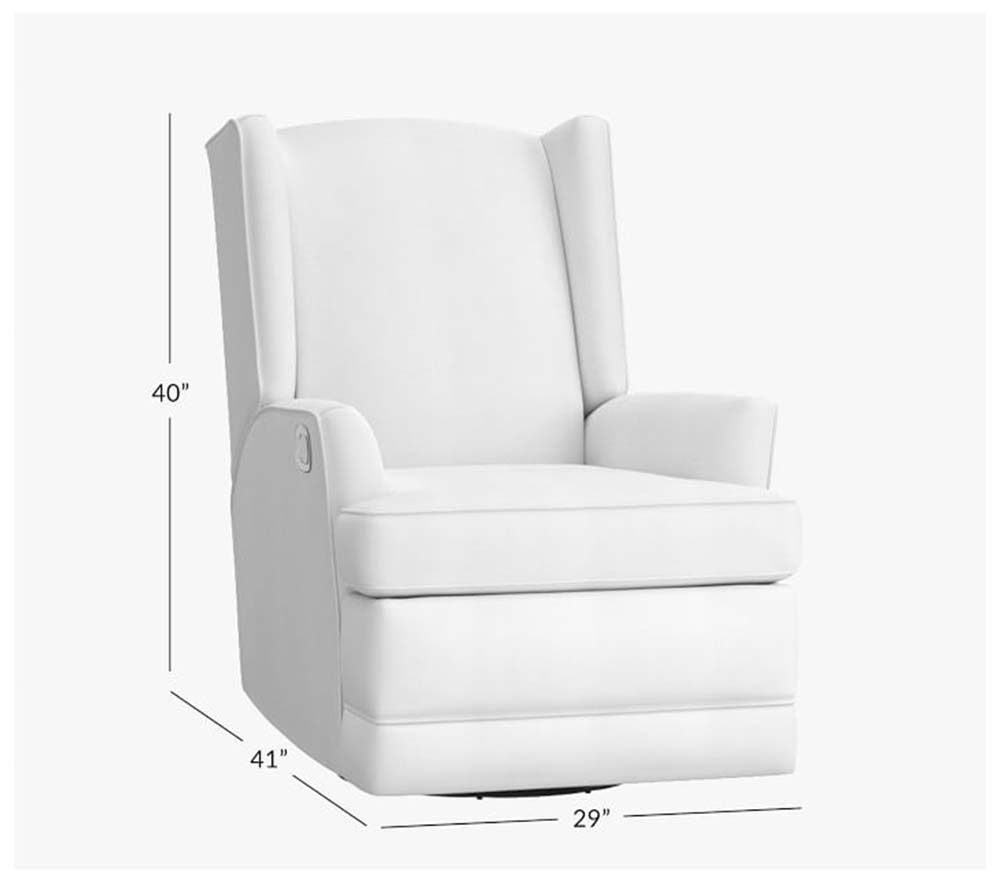 Shop Modern Wingback Manual Swivel Glider Recliner Linen Blend
