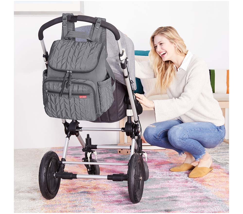 Gray skip shop hop diaper bag