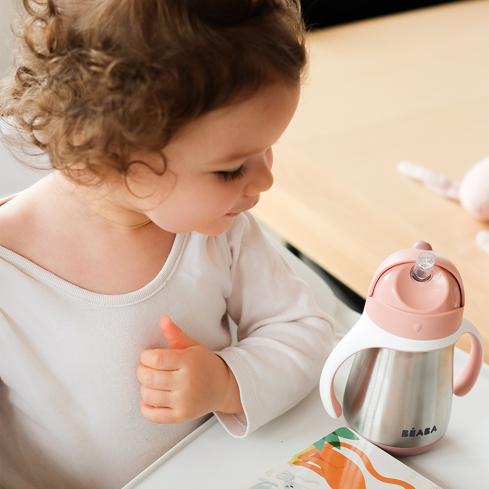 Stainless steel straw bottle for toddlers 2025