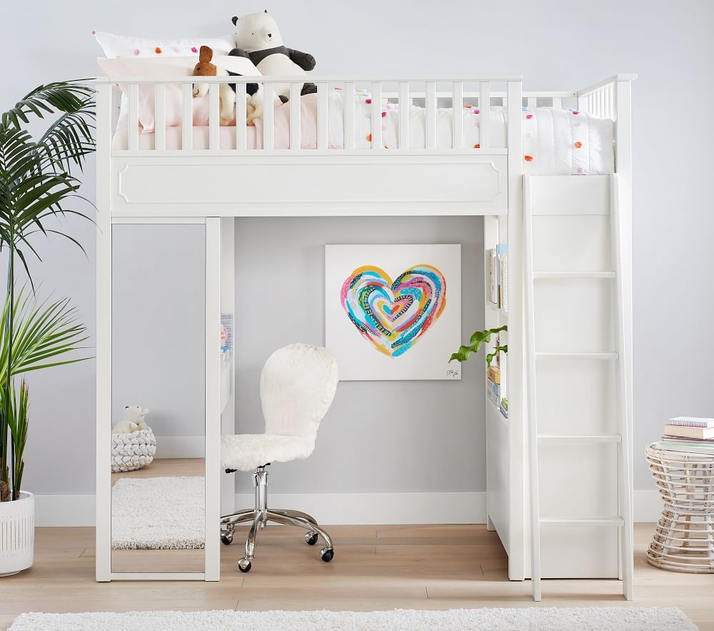 Pottery barn white loft bed clearance
