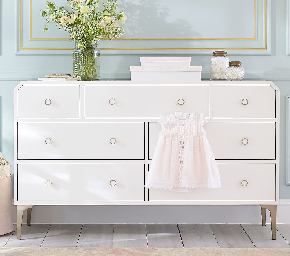 White clearance gold dresser