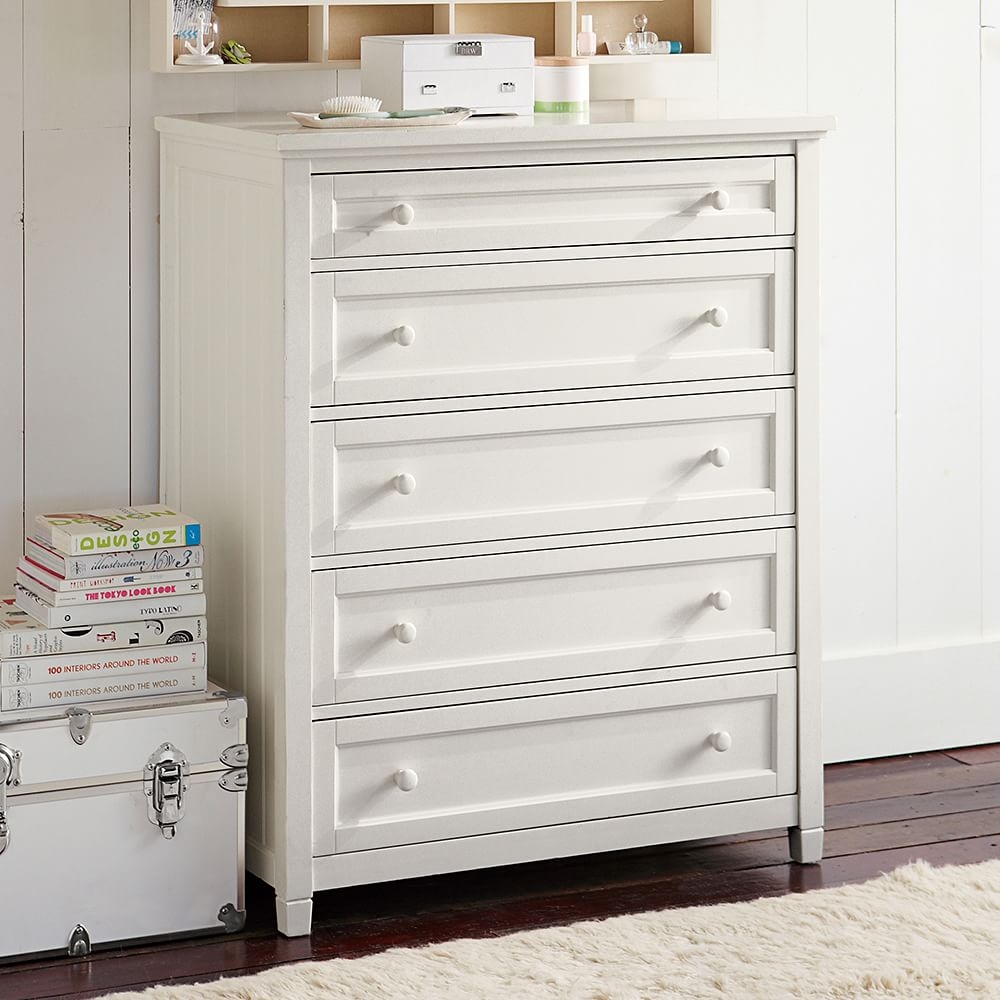 Beadboard 5 Drawer Tall Dresser