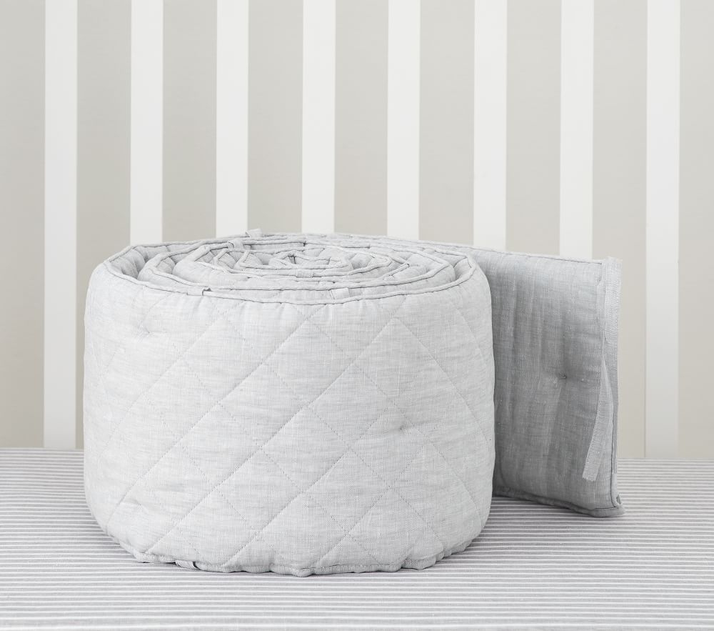 Linen cot bumper sale