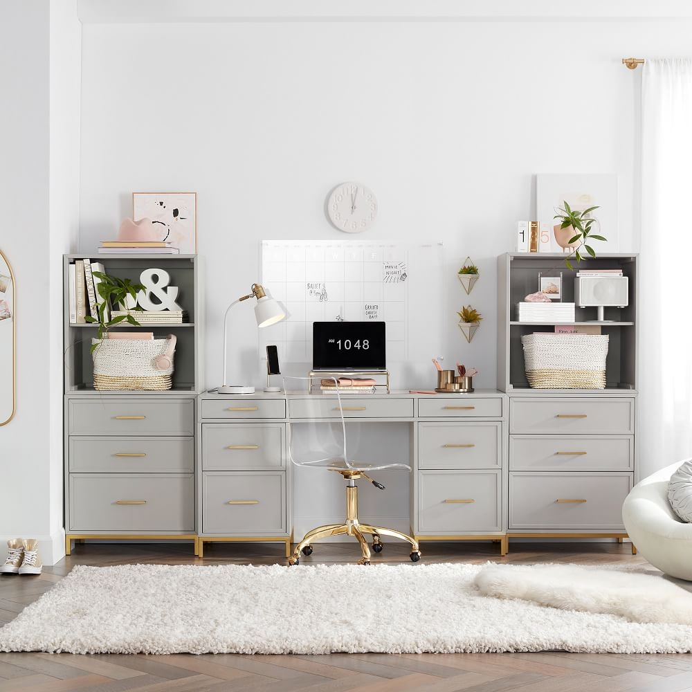 Pottery barn shop white desk drawers