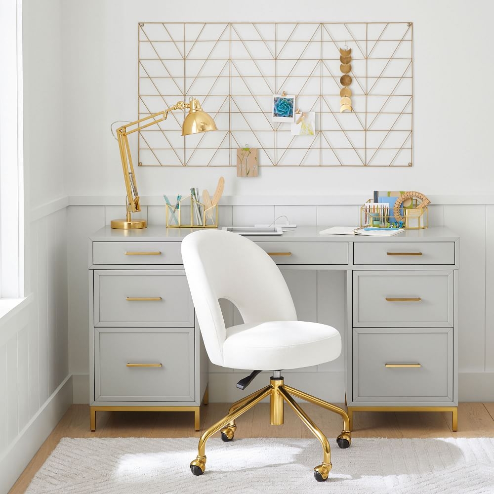White pottery store barn desk