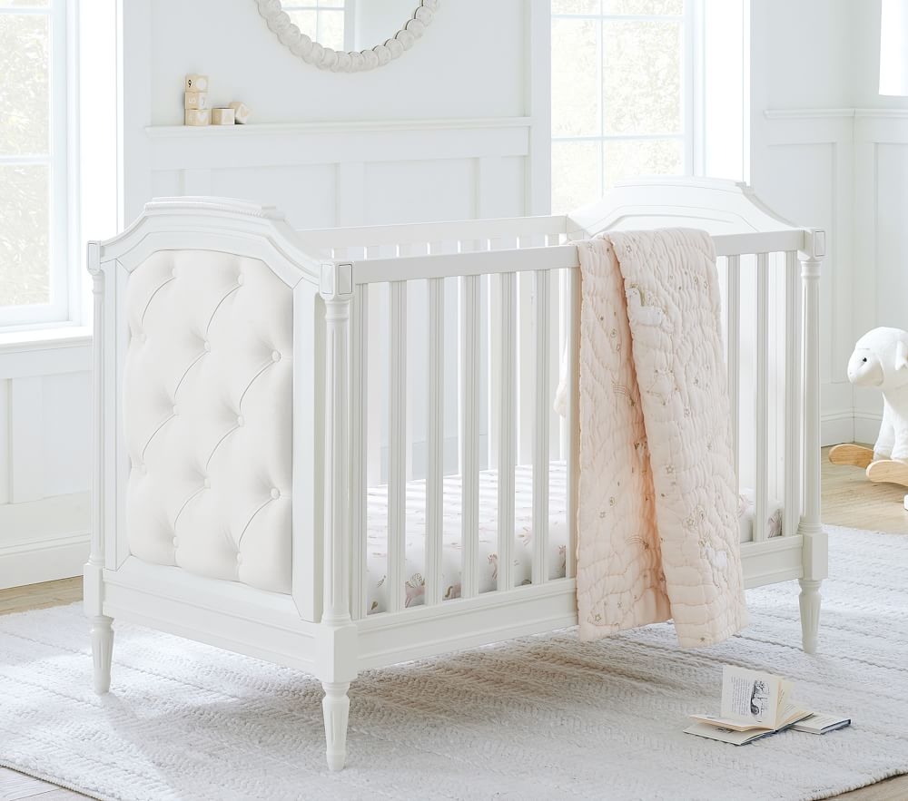 Shop Blythe Upholstered Convertible Crib online Pottery Barn
