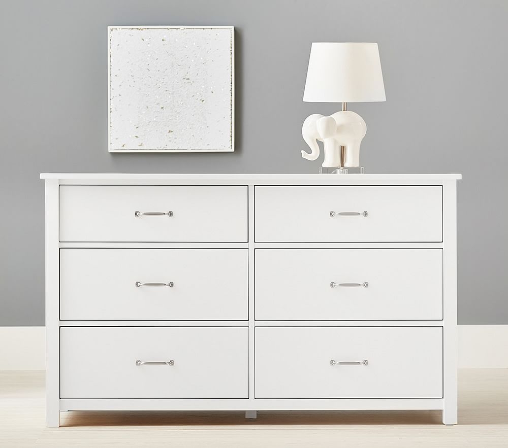 Wide white outlet dresser