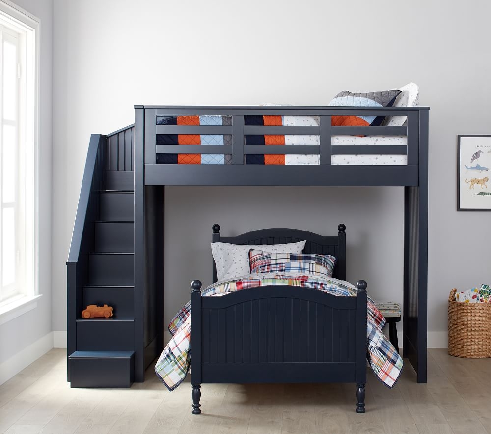 Shop Catalina Stair Loft Bed Lower Bed Set online Pottery Barn