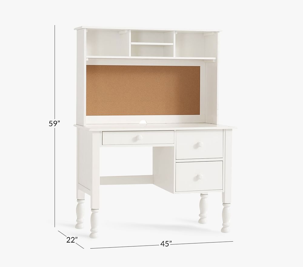 White writing desk with on sale hutch