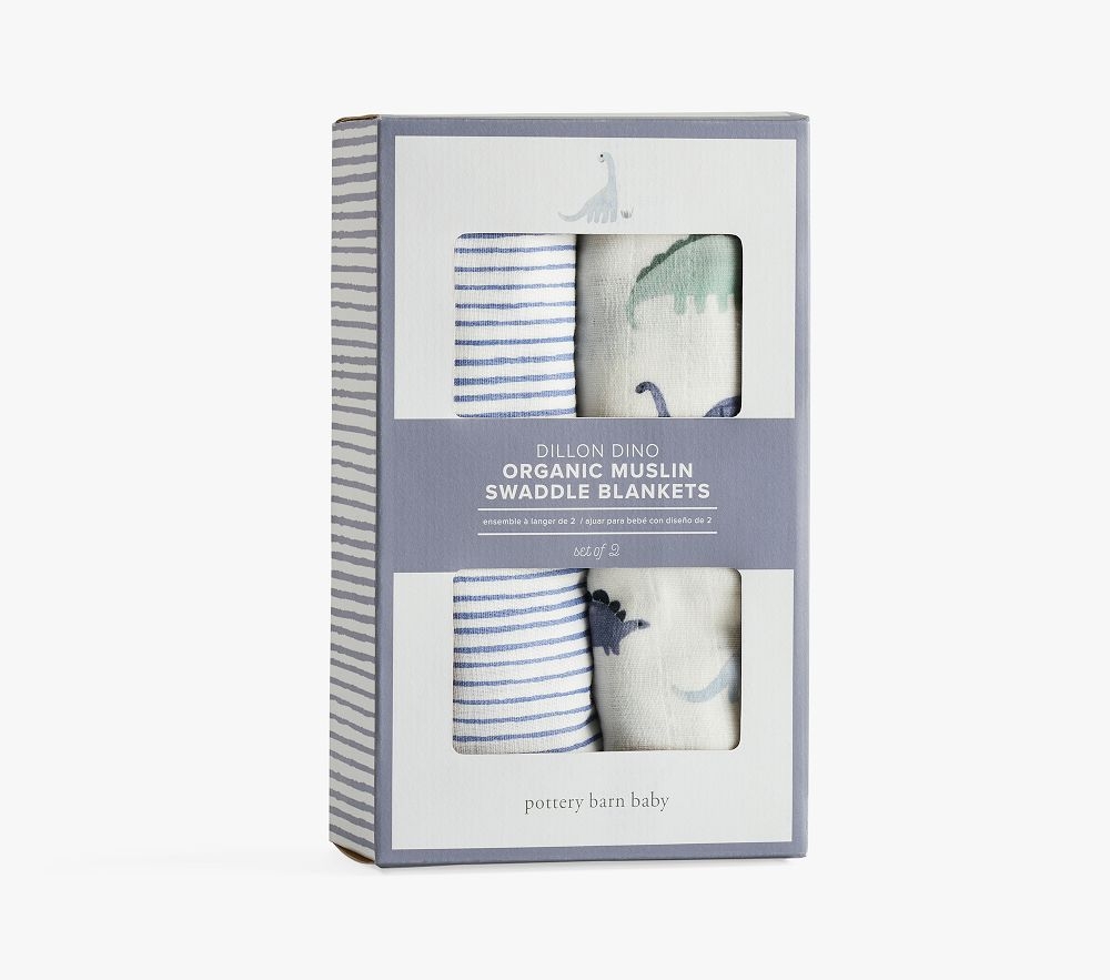 Shop Dillon Dino Organic Swaddle Set online Pottery Barn Kids UAE
