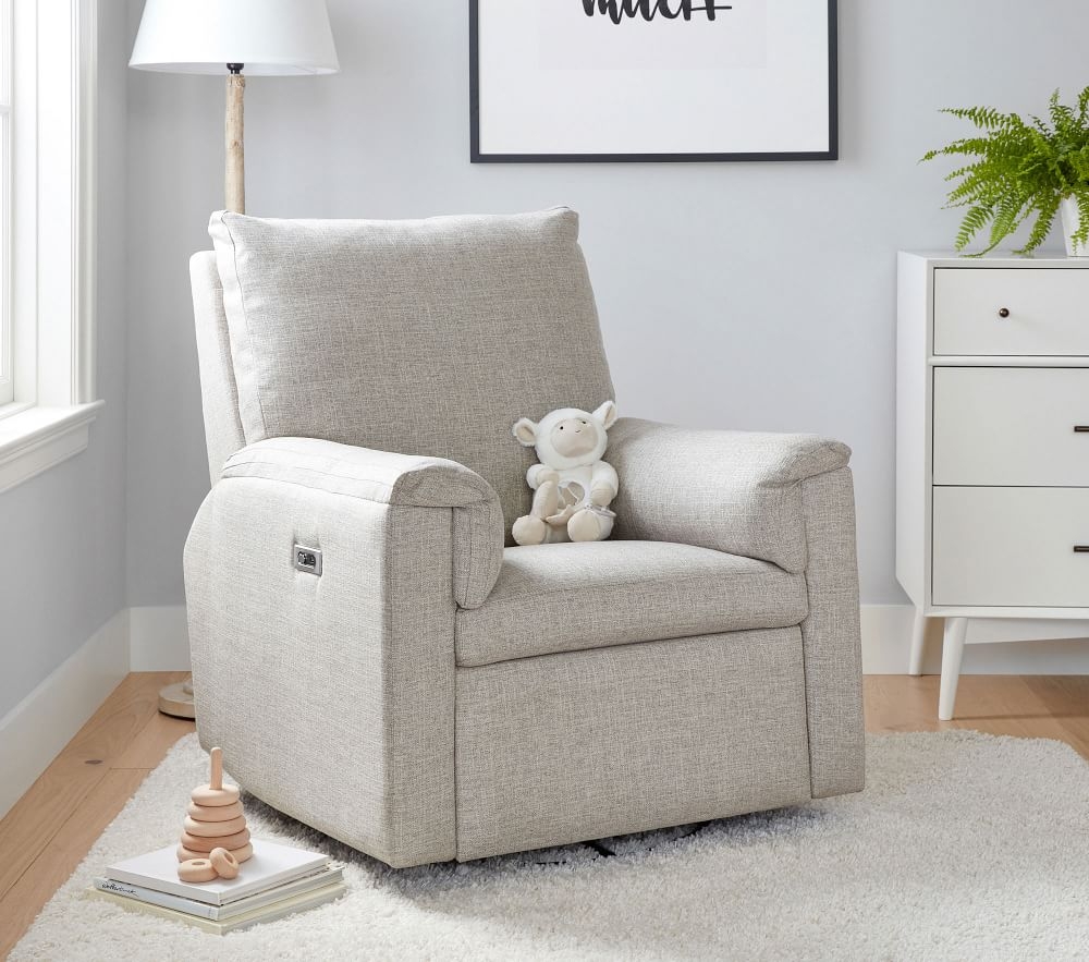 Pottery barn swivel rocker recliner top