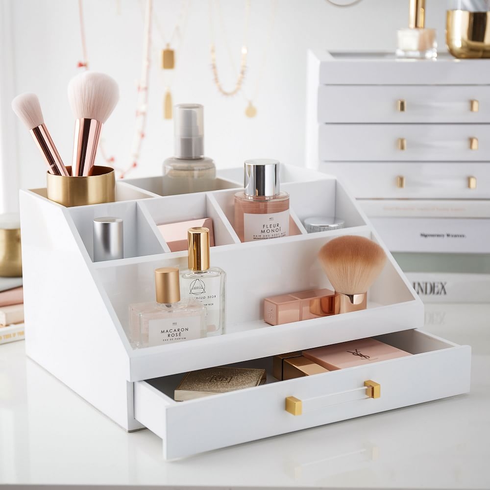 Gold cheap makeup organizer