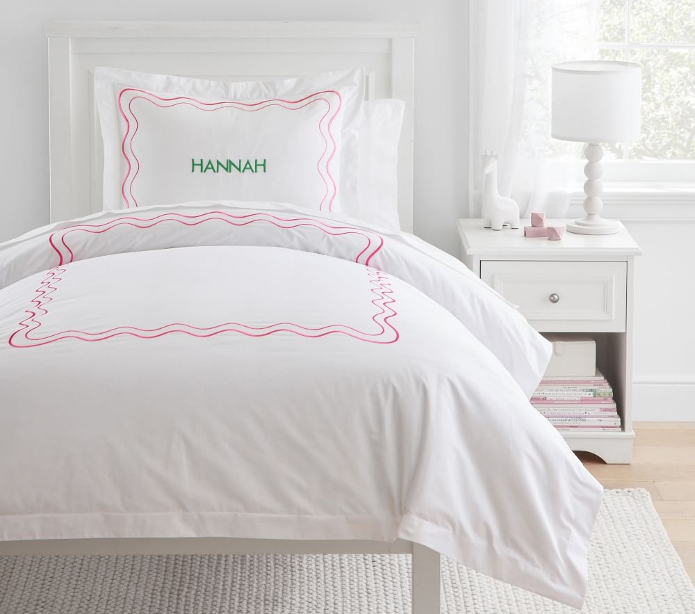 White duvet cover and shams top