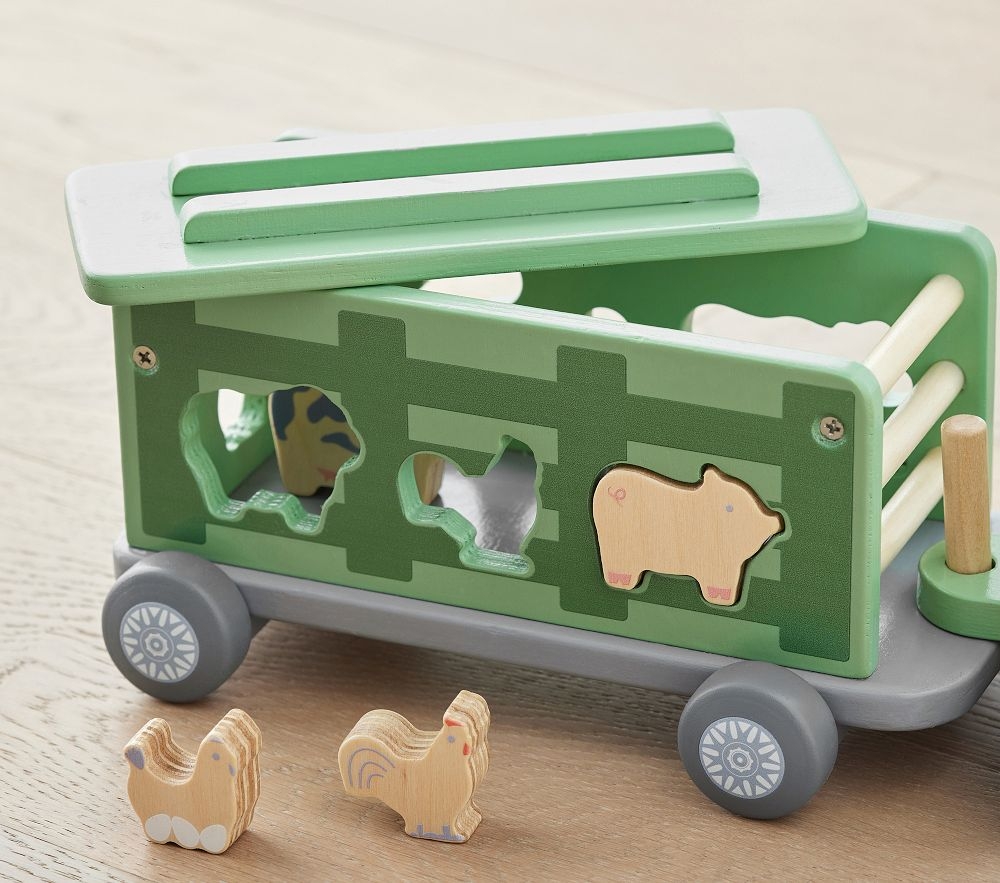 Shop Farm Animal Shape Sorter Pull Toy online Pottery Barn Kids UAE