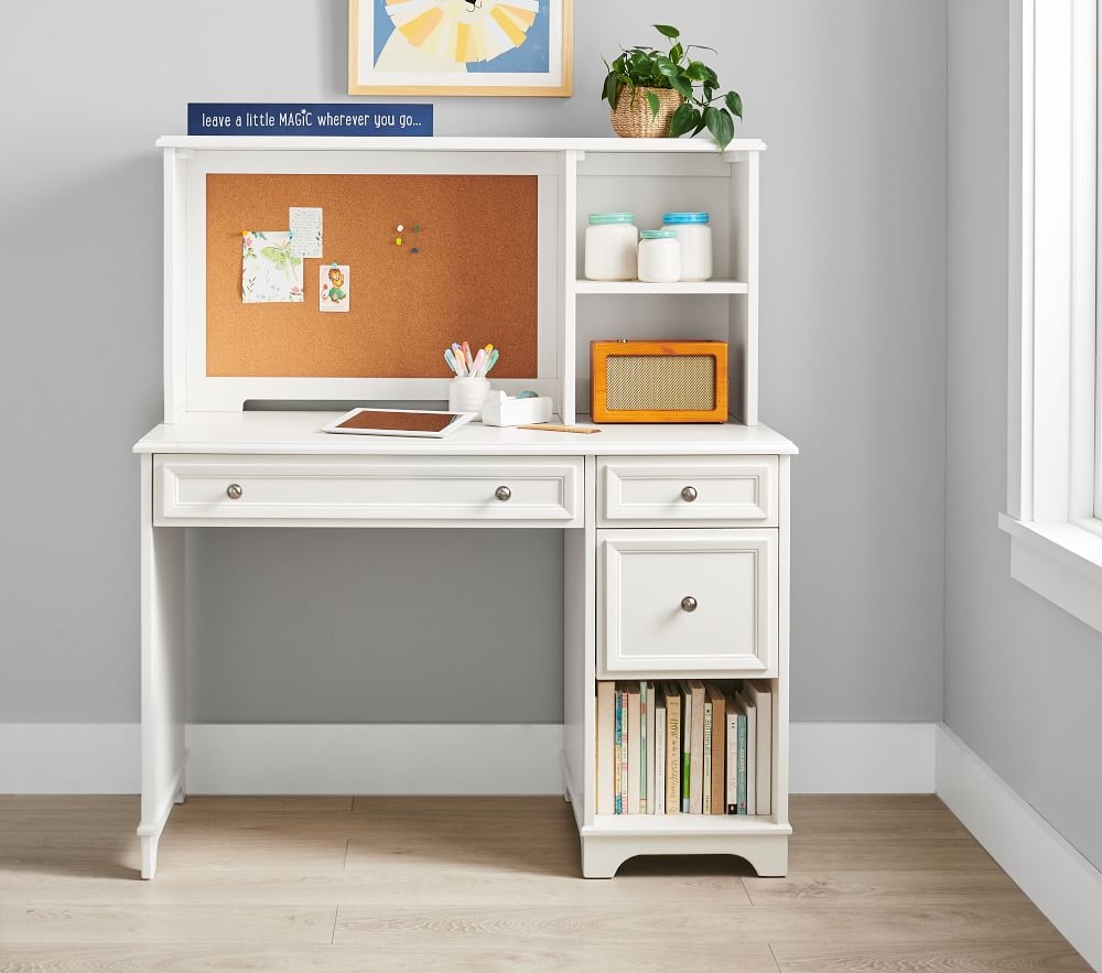 Desk hutch store with doors