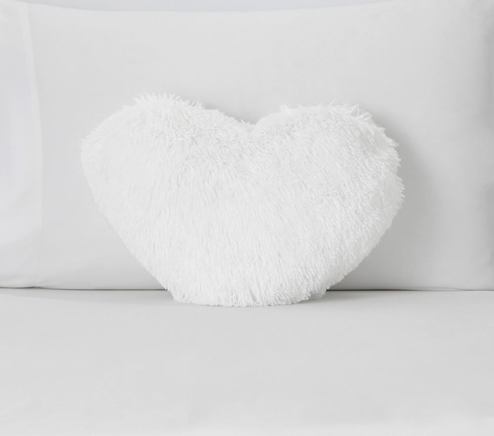 Shop Fluffy Lux Fur Heart Recycled Pillow online Pottery Barn