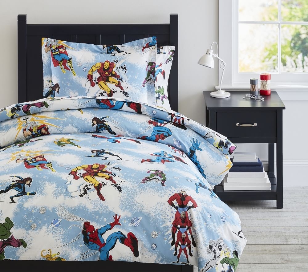 Shop Glow in the Dark Marvel Heroes Duvet Cover online Pottery