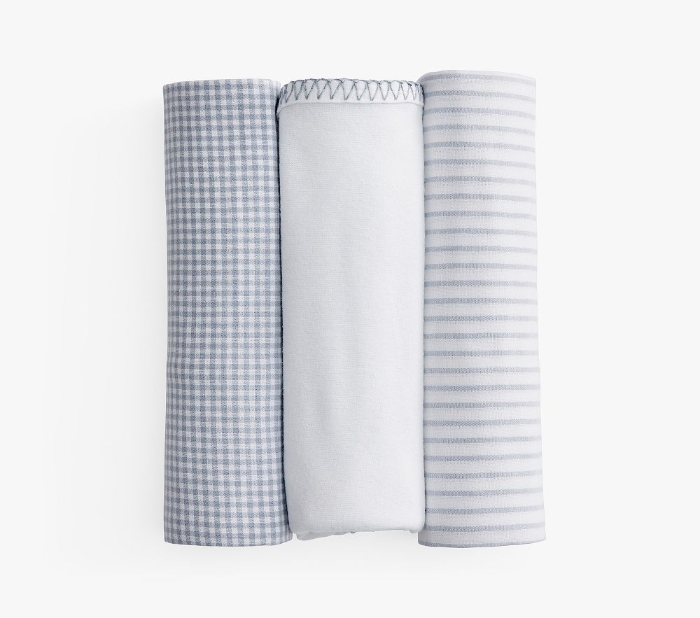 Shop Gingham Flannel Swaddle Set online Pottery Barn Kids UAE