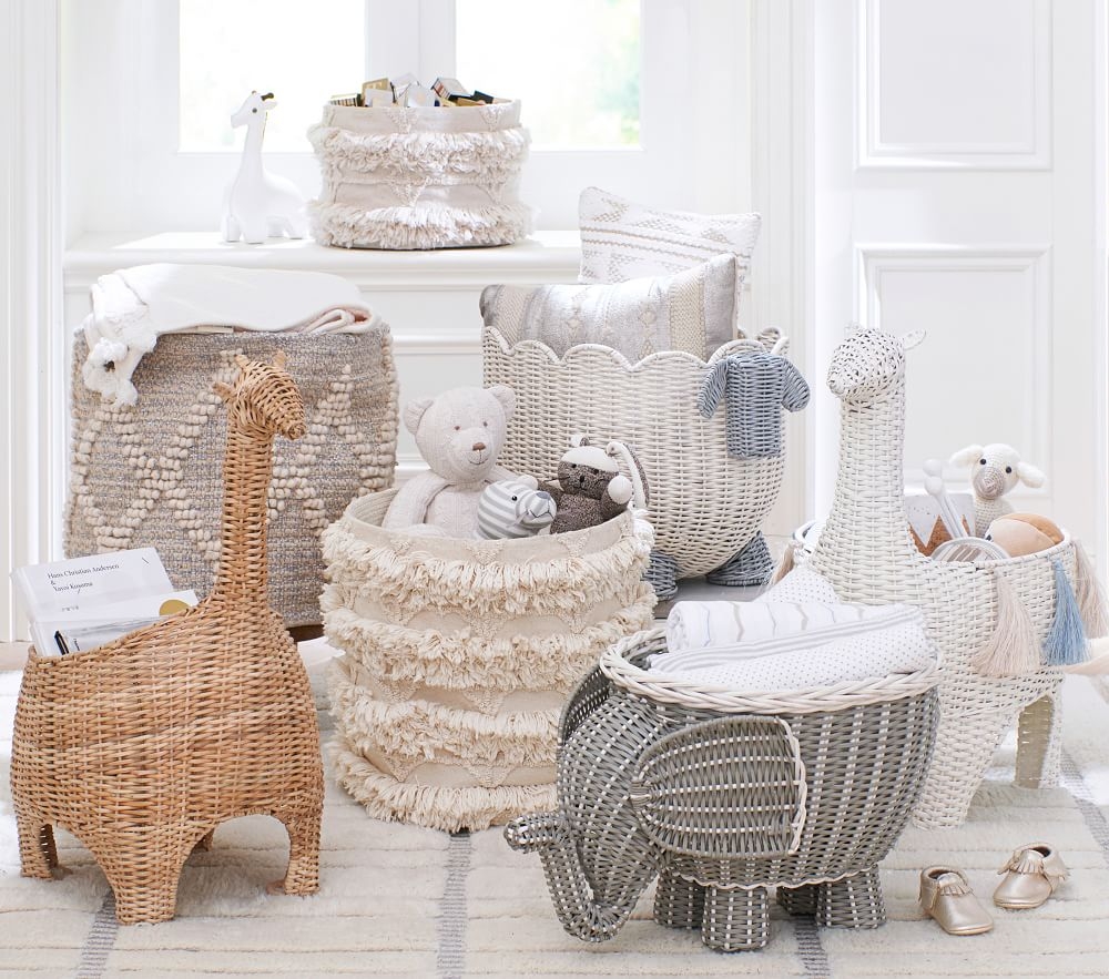 Nursery wicker basket clearance