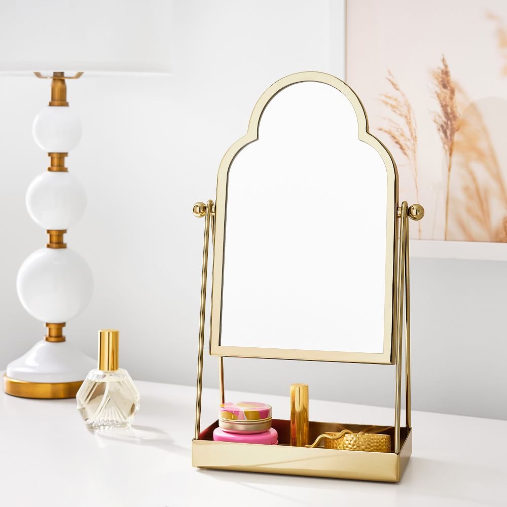 Gold shop vanity mirror