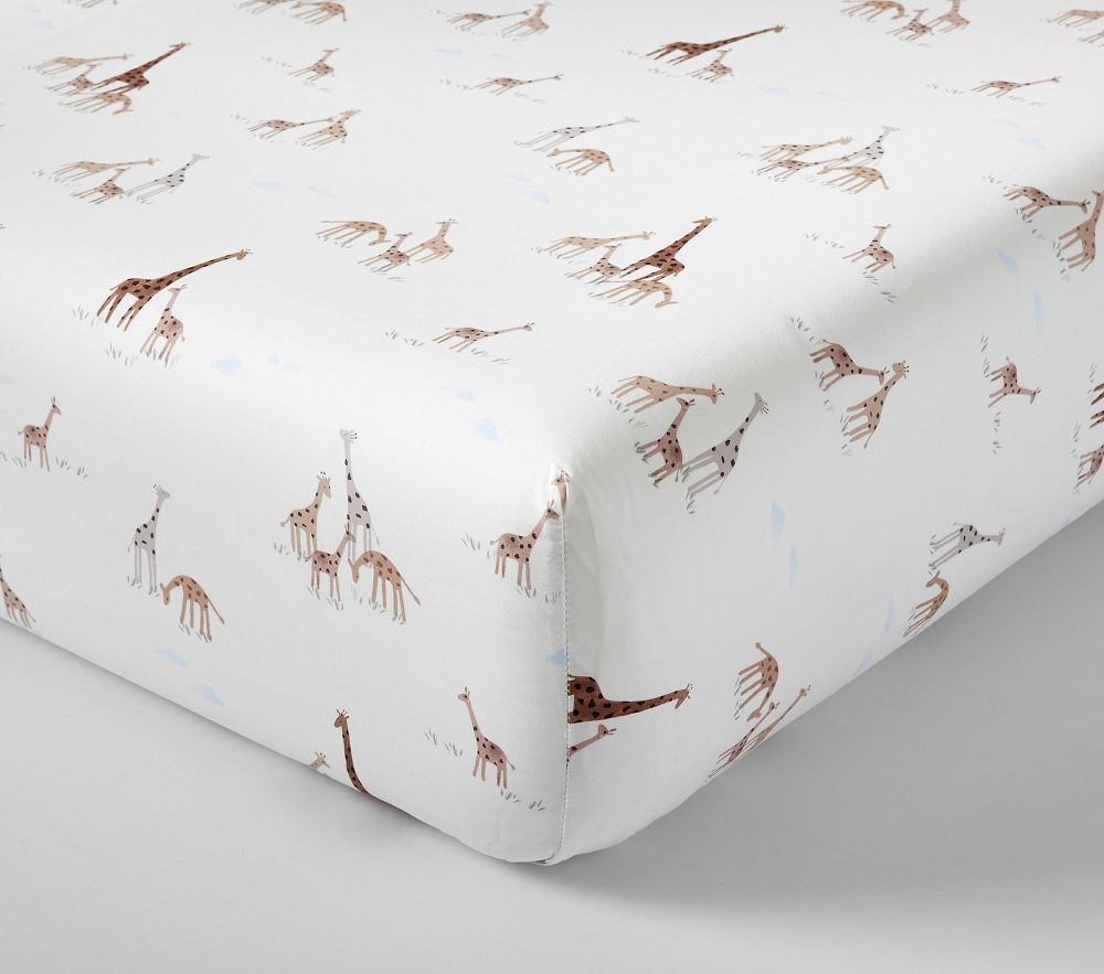 Shop Goldie Giraffe Crib Fitted Sheet online Pottery Barn Kids UAE