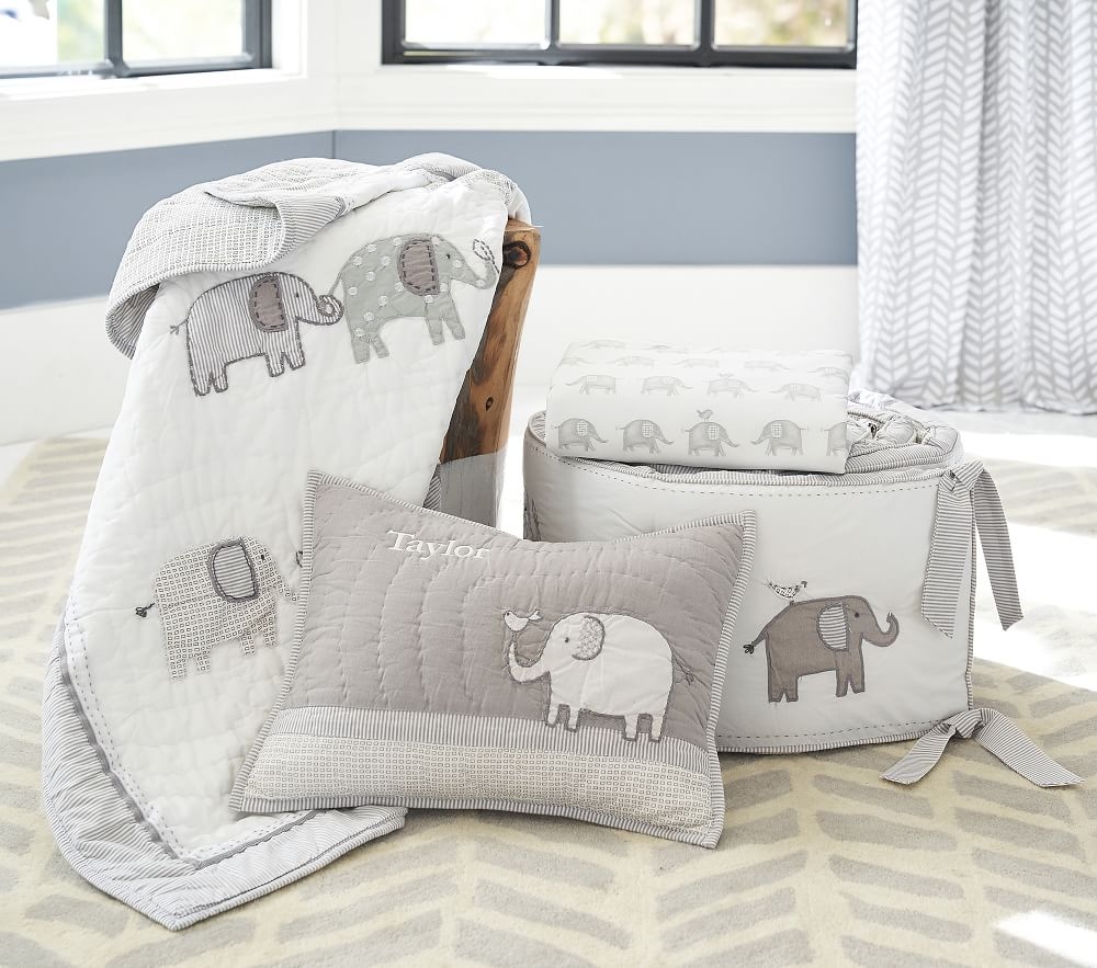 Pottery barn elephant bedding sales