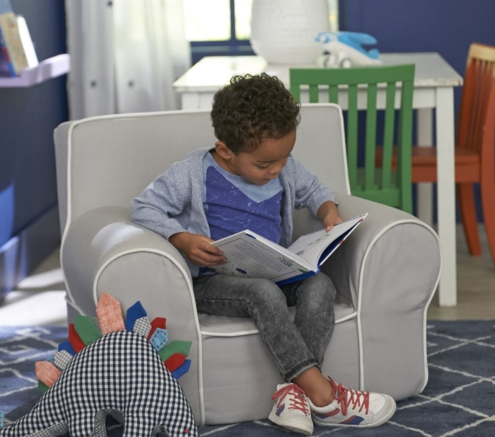 Gray with White Piping Anywhere Chair