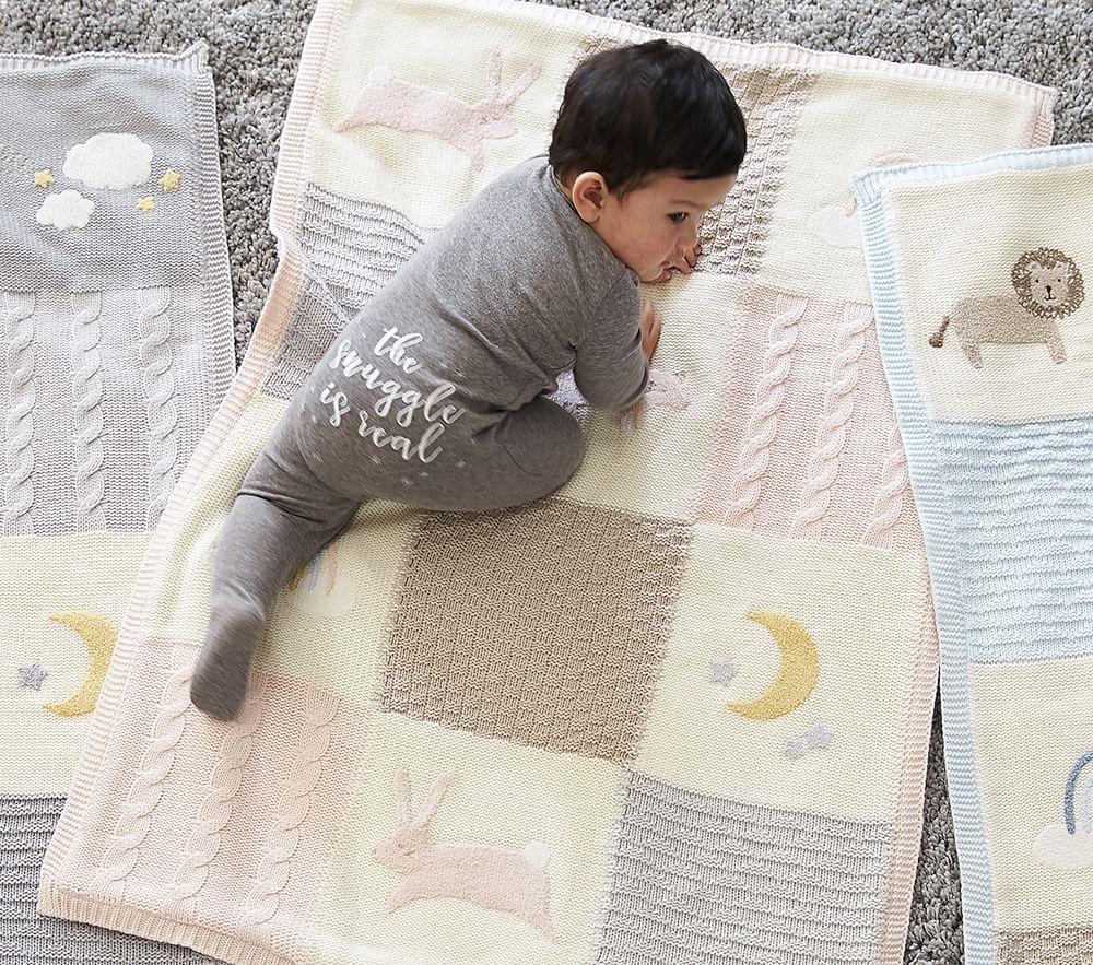 Shop Heirloom Bunny Baby Blanket online Pottery Barn Kids UAE