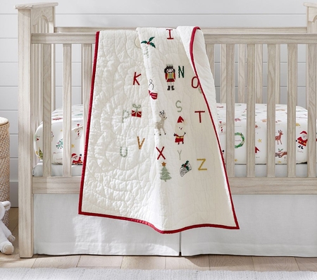 Pottery barn christmas crib sheet best sale