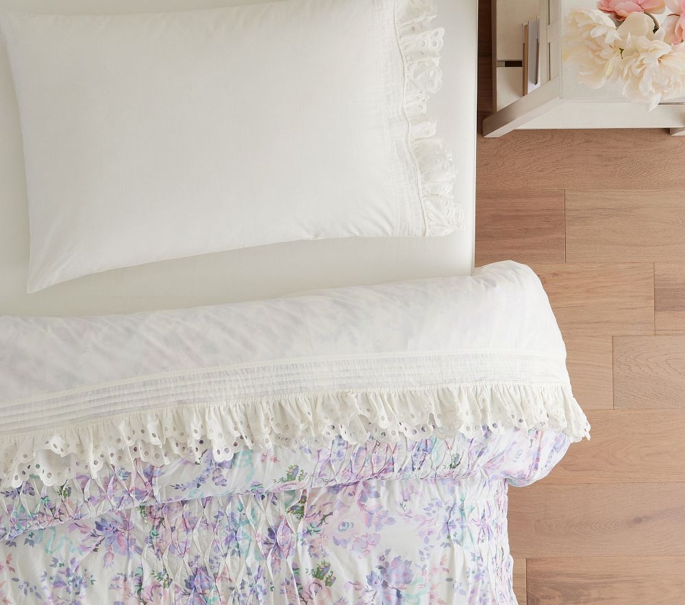 White eyelet deals pillow cases