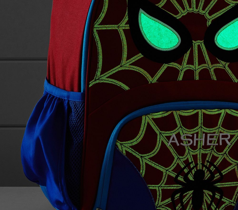 Glow in the outlet dark spiderman backpack