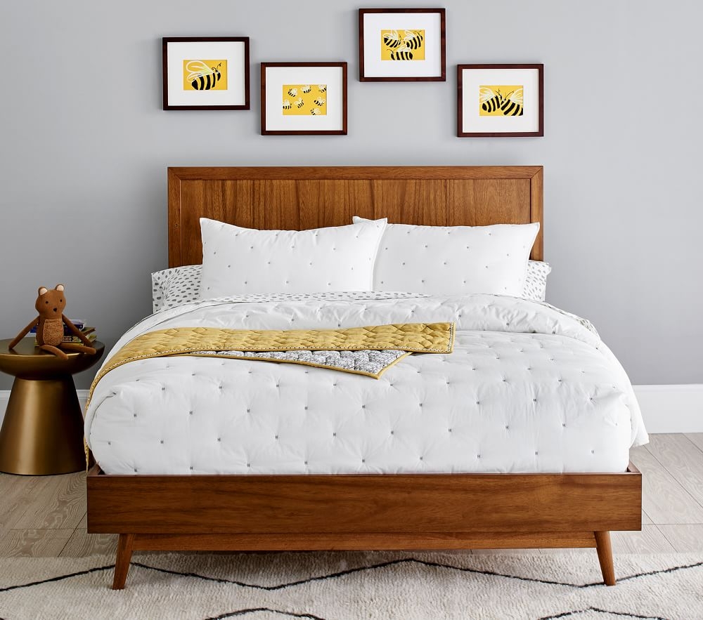 Mid century modern on sale bed frame full