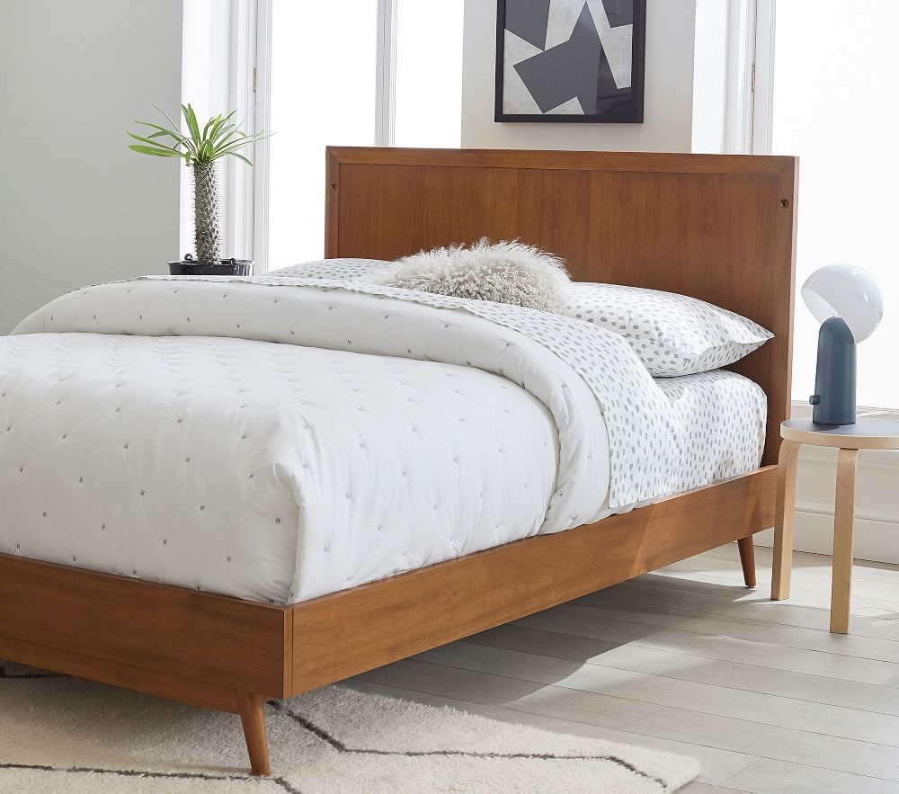 Full size mid shop century modern bed