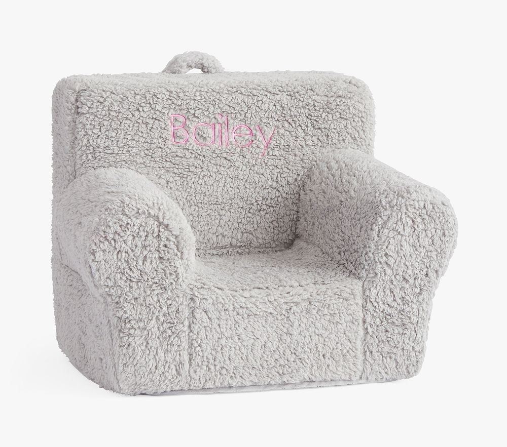 My First Gray Cozy Sherpa Anywhere Chair