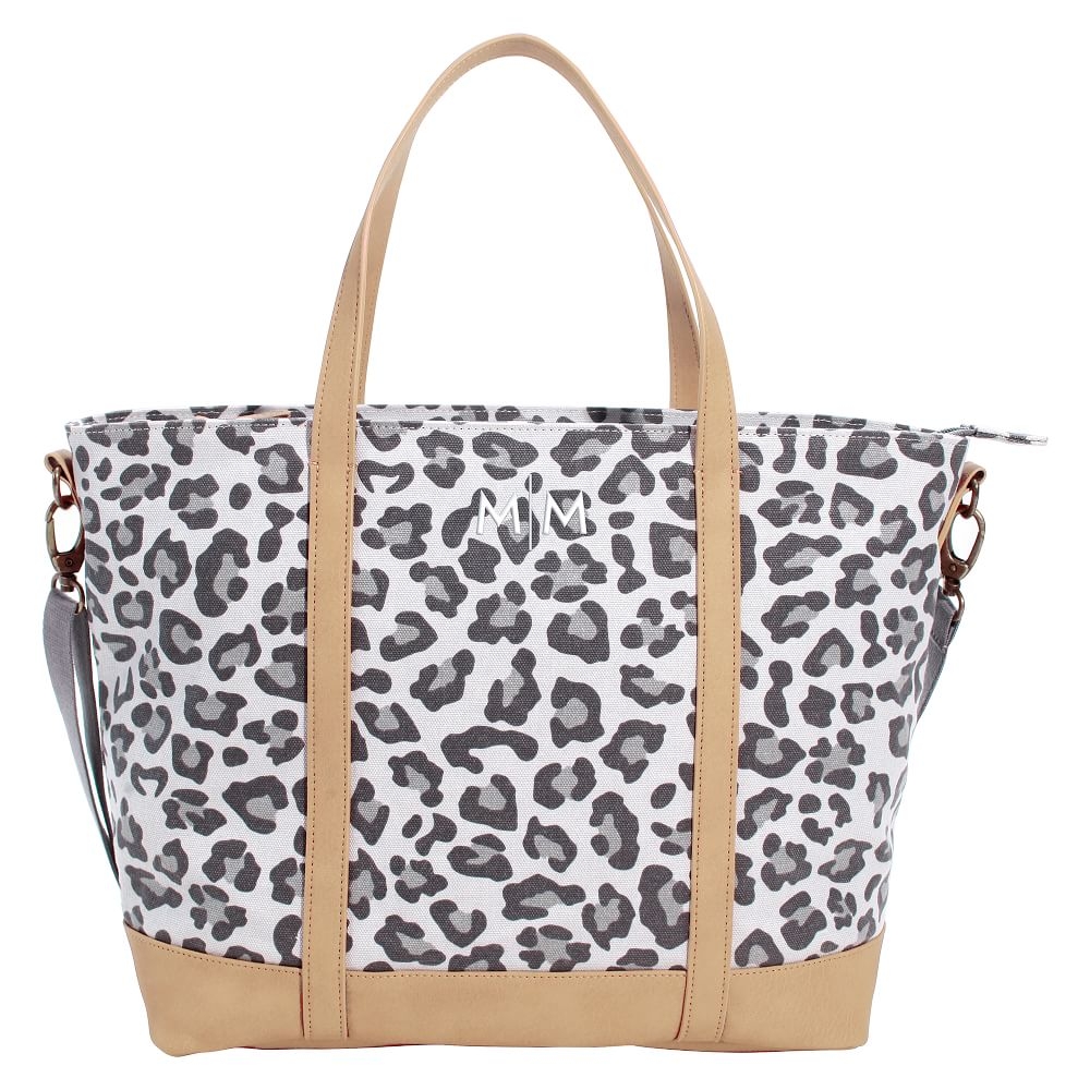 Leopard tote best sale bag with zipper