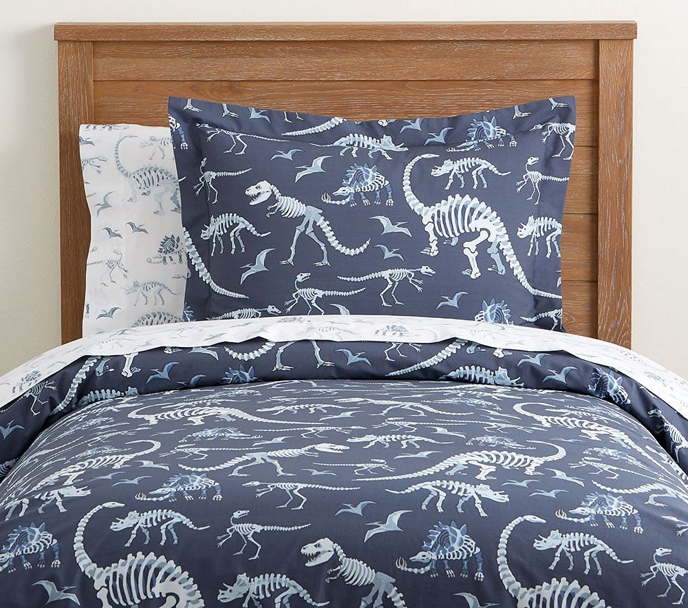 Shop Dinosaur Bones Glow in the Dark Duvet Cover online Pottery