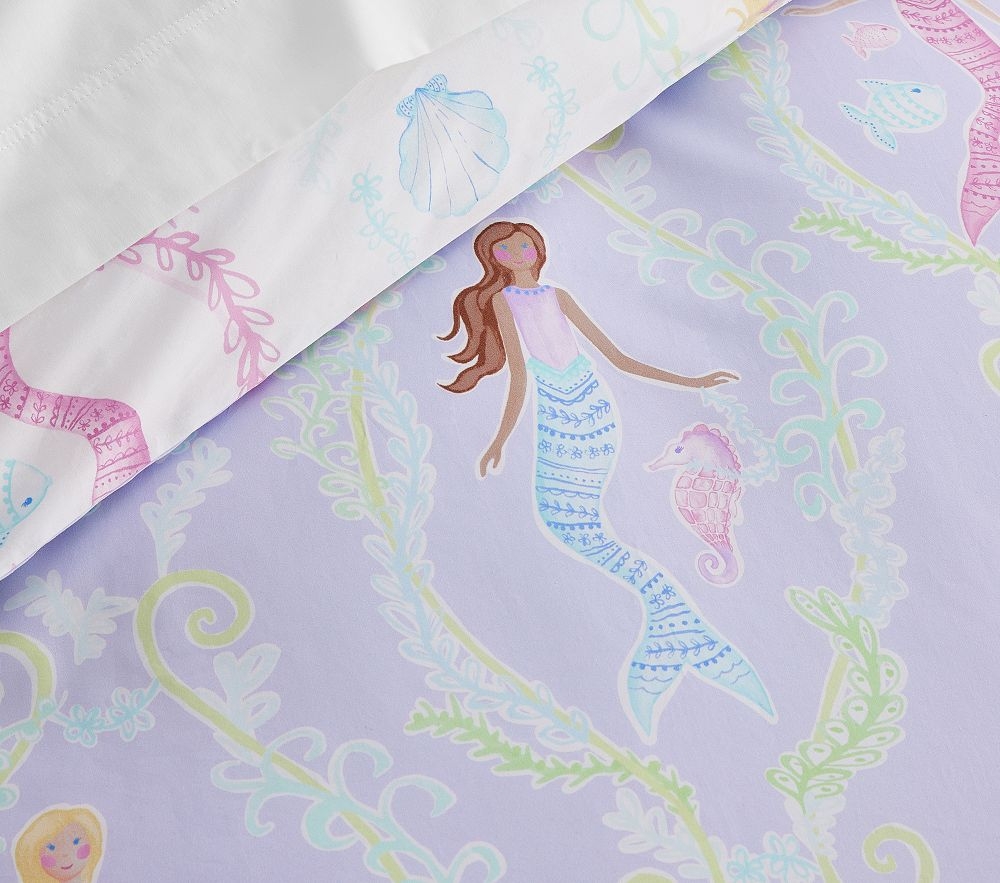 Bailey Mermaid Organic Reversible Duvet Shams
