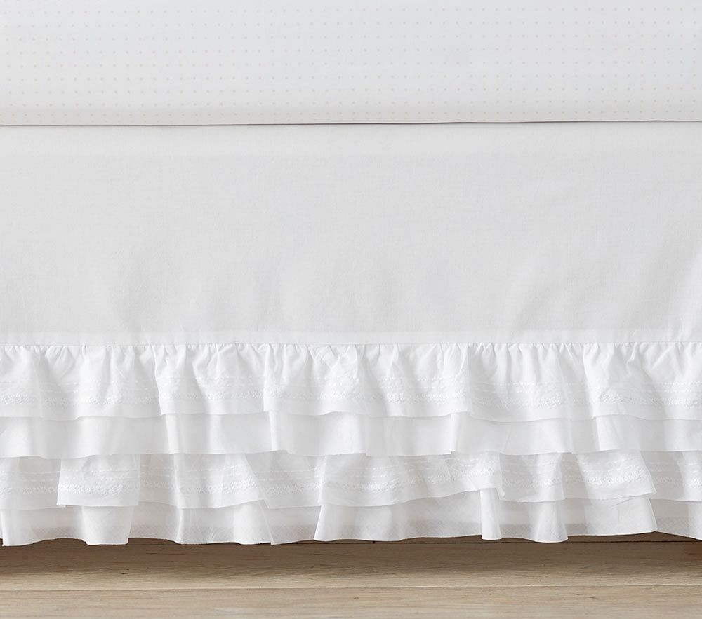 Grey ruffle crib skirt hotsell