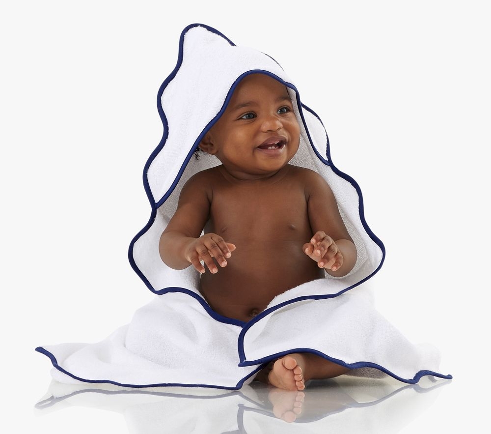 Shop Organic Scallop Baby Hooded Towel online Pottery Barn Kids UAE